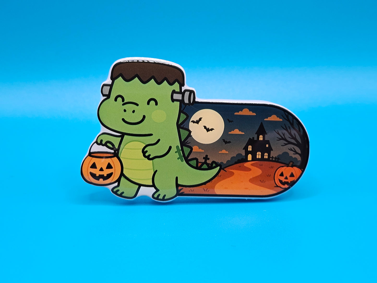 Bathroom Toilet Handle - Halloween Frankenstein Dinosaur