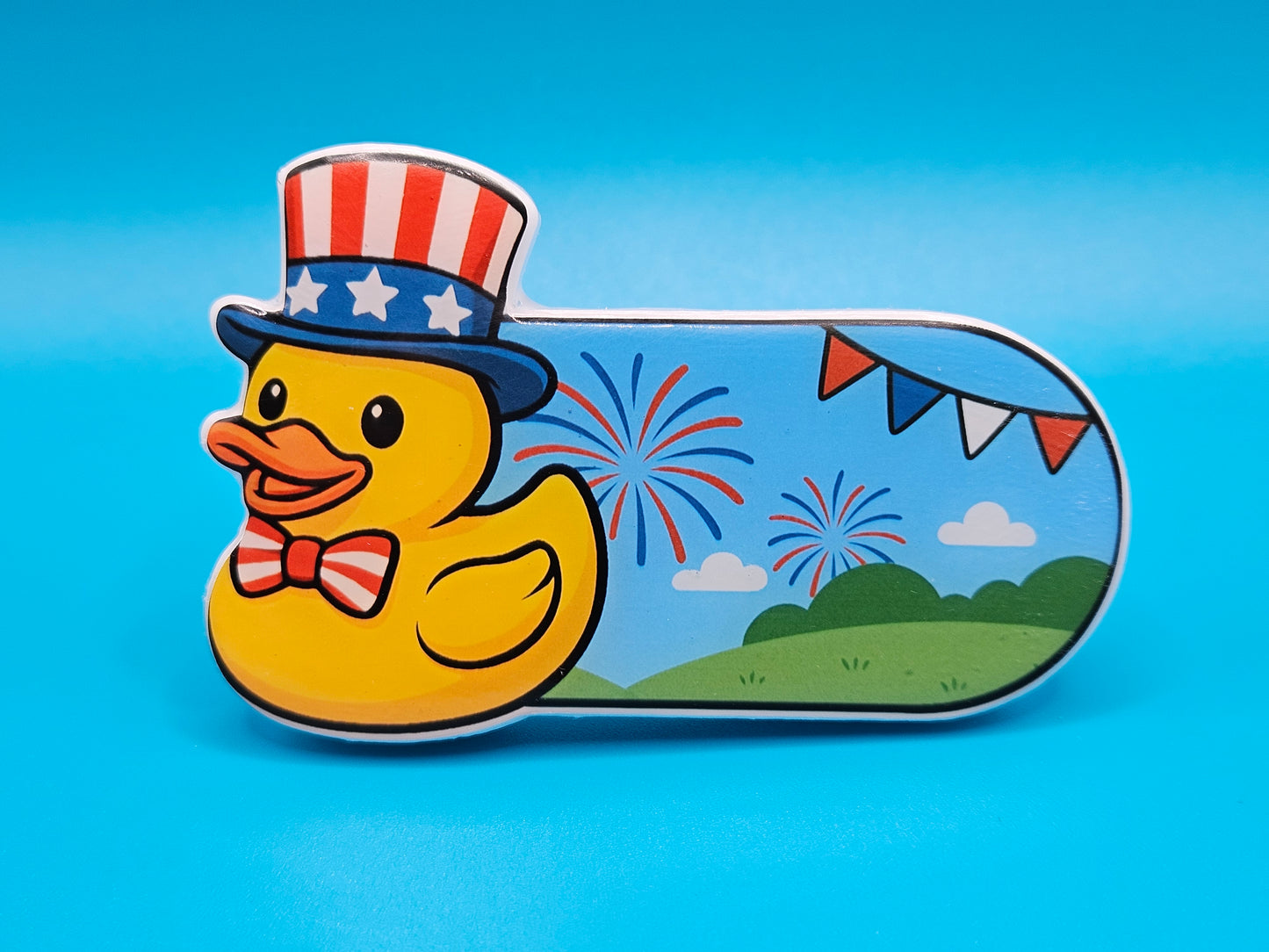 Bathroom Toilet Handle - Independence Day Duck