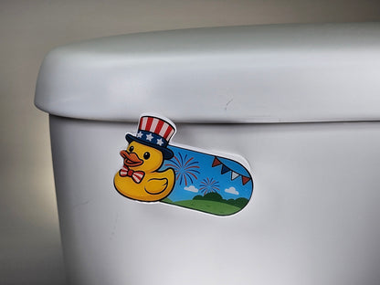 Bathroom Toilet Handle - Independence Day Duck
