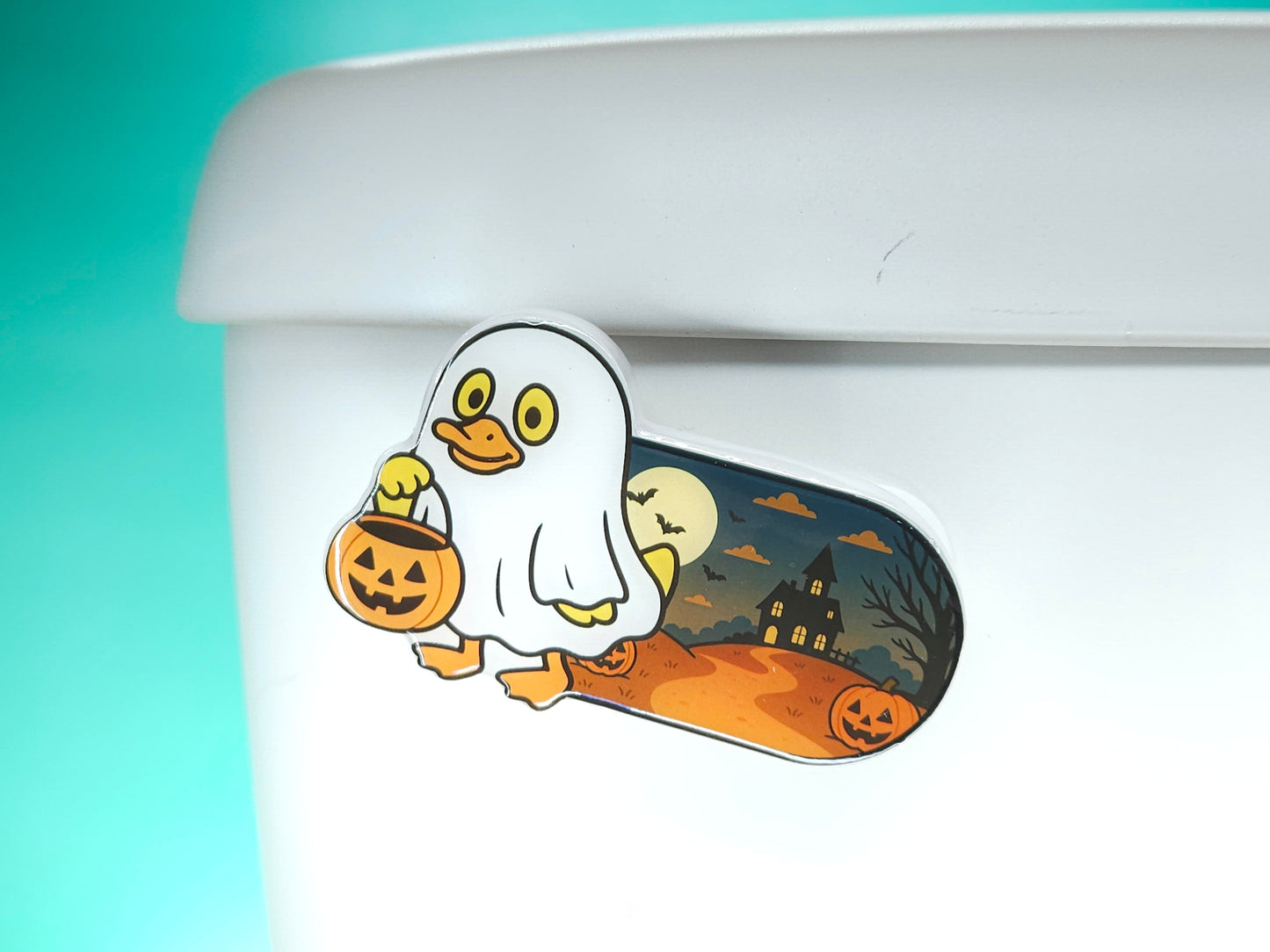Bathroom Toilet Handle - Halloween Ghost Duck