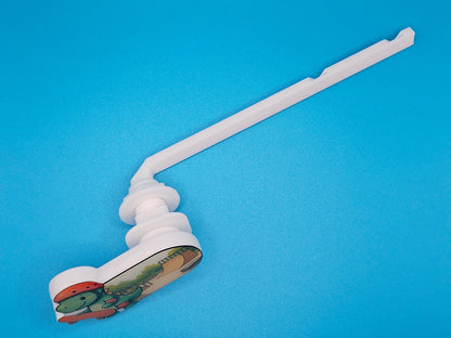 Bathroom Toilet Handle - Skateboard Dinosaur