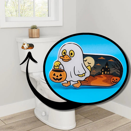 Bathroom Toilet Handle - Halloween Ghost Duck