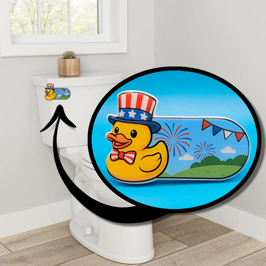 Bathroom Toilet Handle - Independence Day Duck