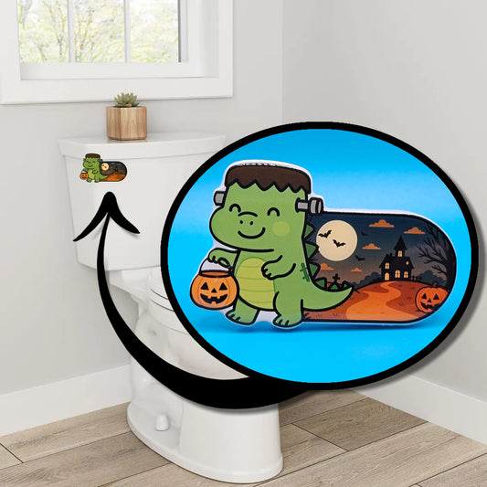 Bathroom Toilet Handle - Halloween Frankenstein Dinosaur