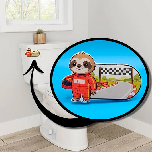 Bathroom Toilet Handle - Racecar Driver Sloth