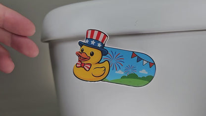 Bathroom Toilet Handle - Independence Day Duck
